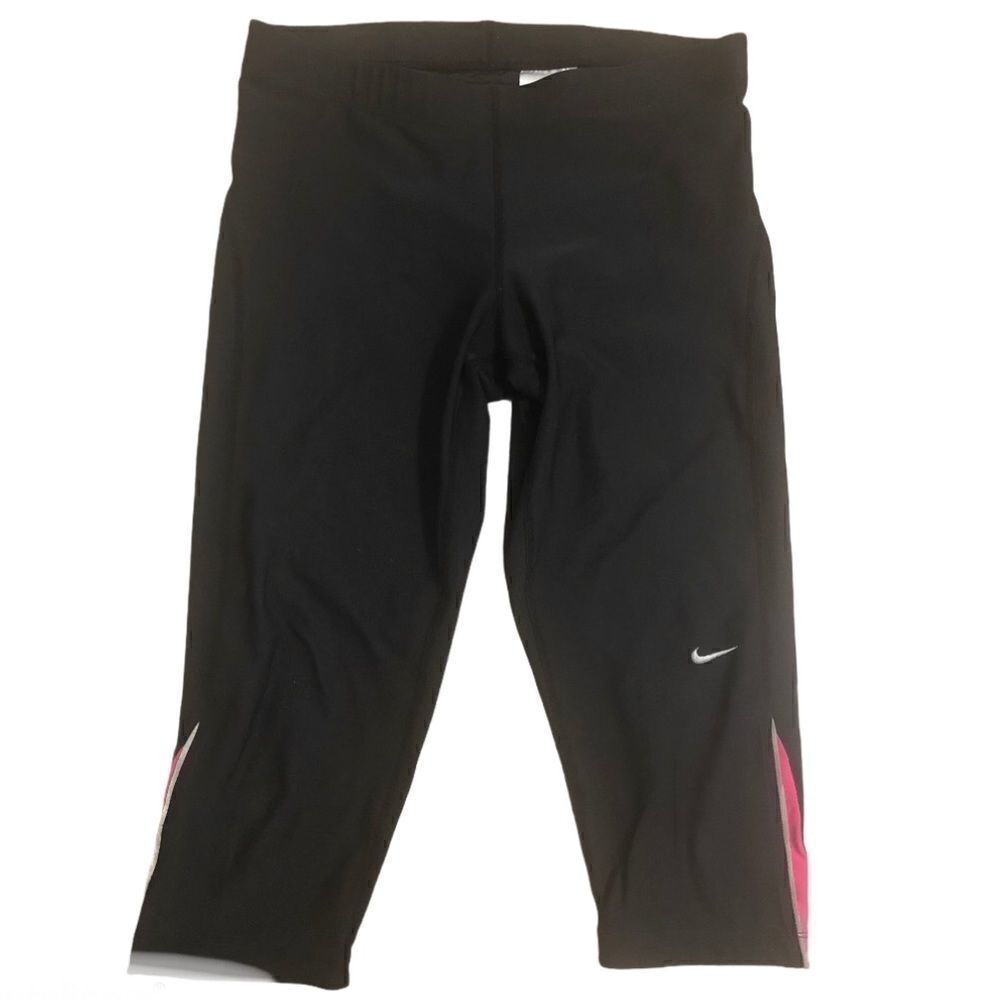 Nike running cropped Capri leggings Dri fit Black women’s M 8/10